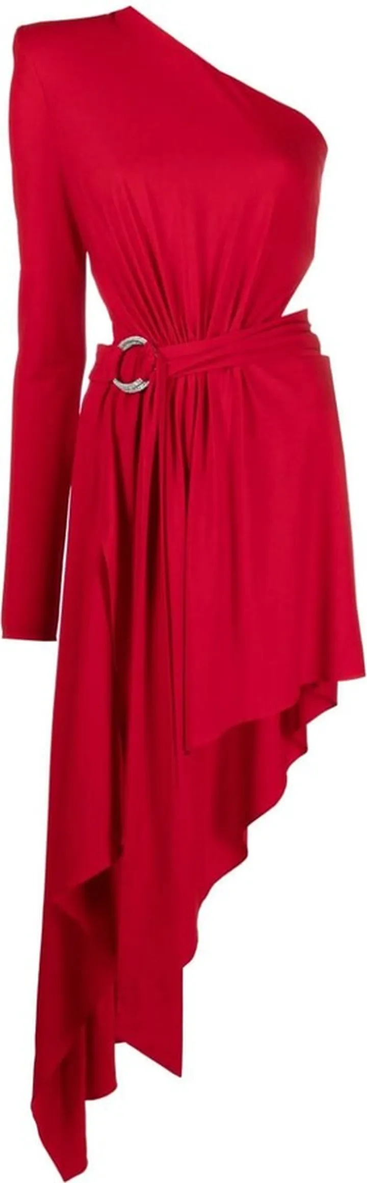 One-Shoulder Draped Asymmetric Dress