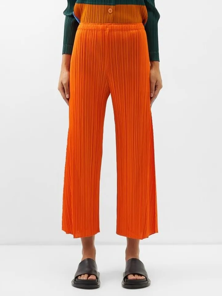 Cropped Technical-pleated Trousers