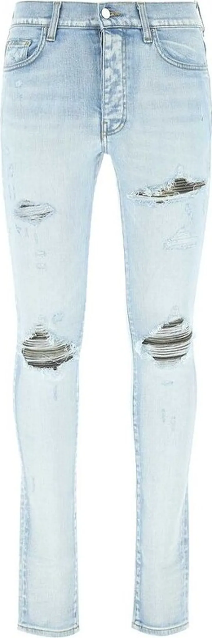 Amiri Logo-Patch Distressed Skinny Jeans