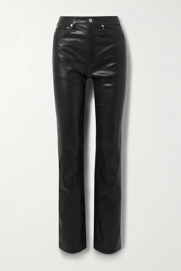 rag & bone - Icons Alex Leather Straight-leg Pants - Black