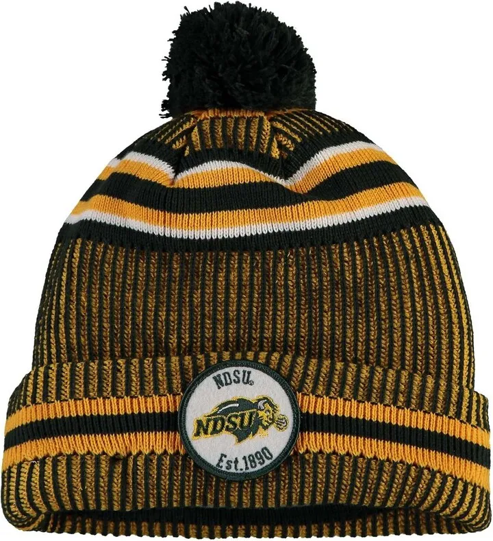 Men's New Era Green Ndsu Bison Sideline Home Cuffed Knit Hat