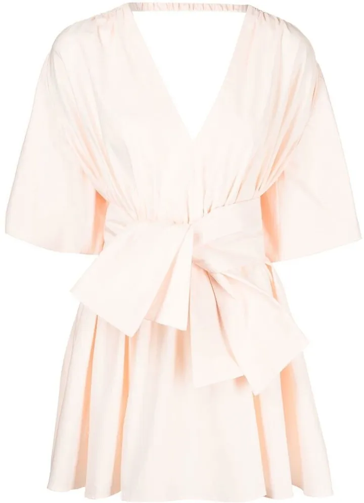 Knotted-Waistband Detail Mini Dress