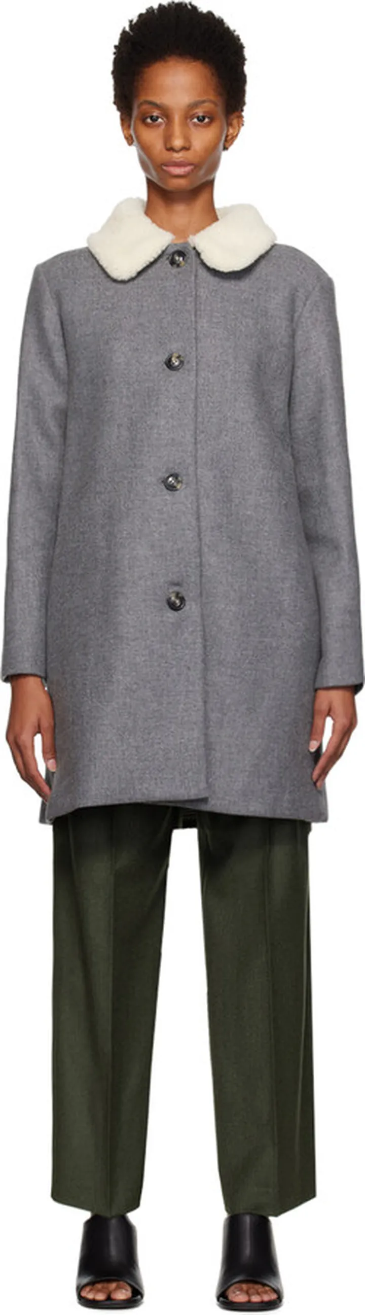 A.P.C. Gray New Doll Coat
