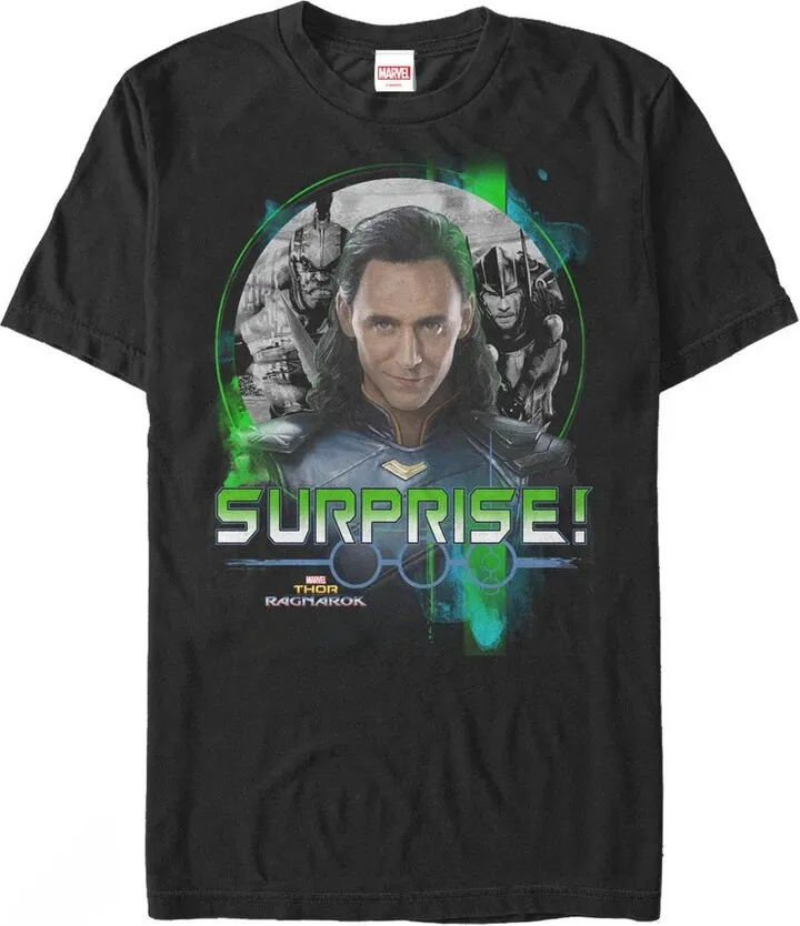 Men's Marvel Thor: Ragnarok Loki Surprise T-Shirt - Black - X Large