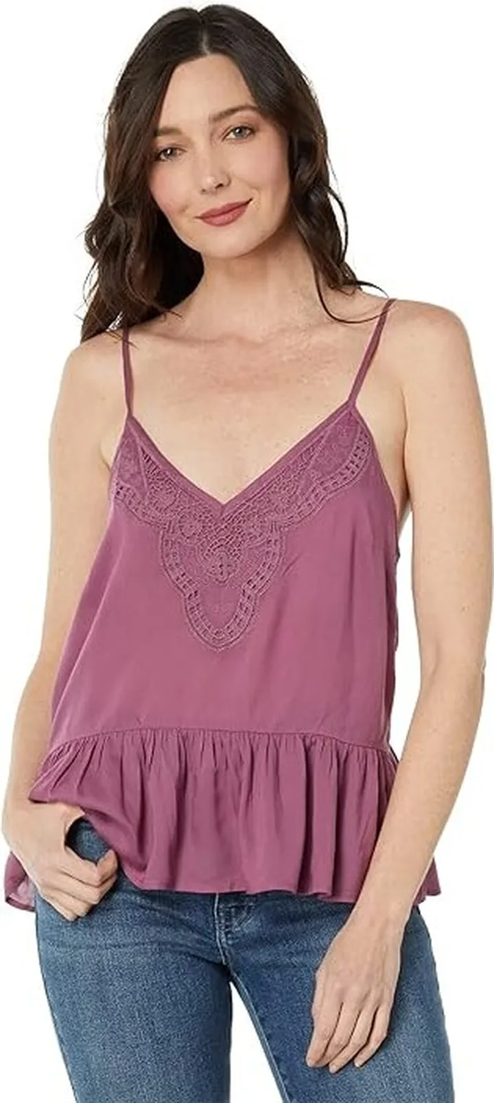 Lucky Brand Embroidered Cami (Tulipwood) Women's Sleeveless