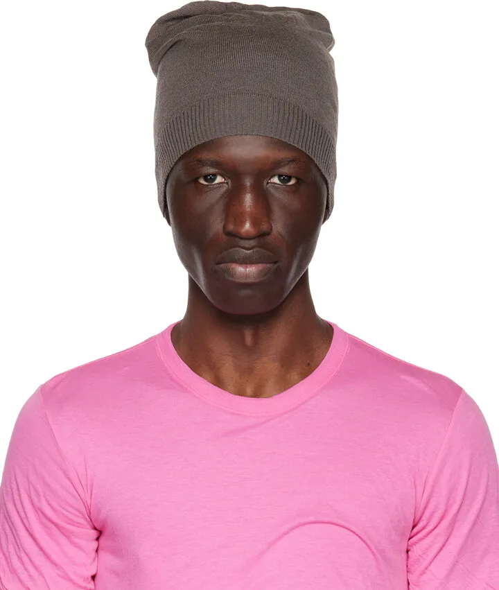Rick Owens Gray Wool Medium Beanie