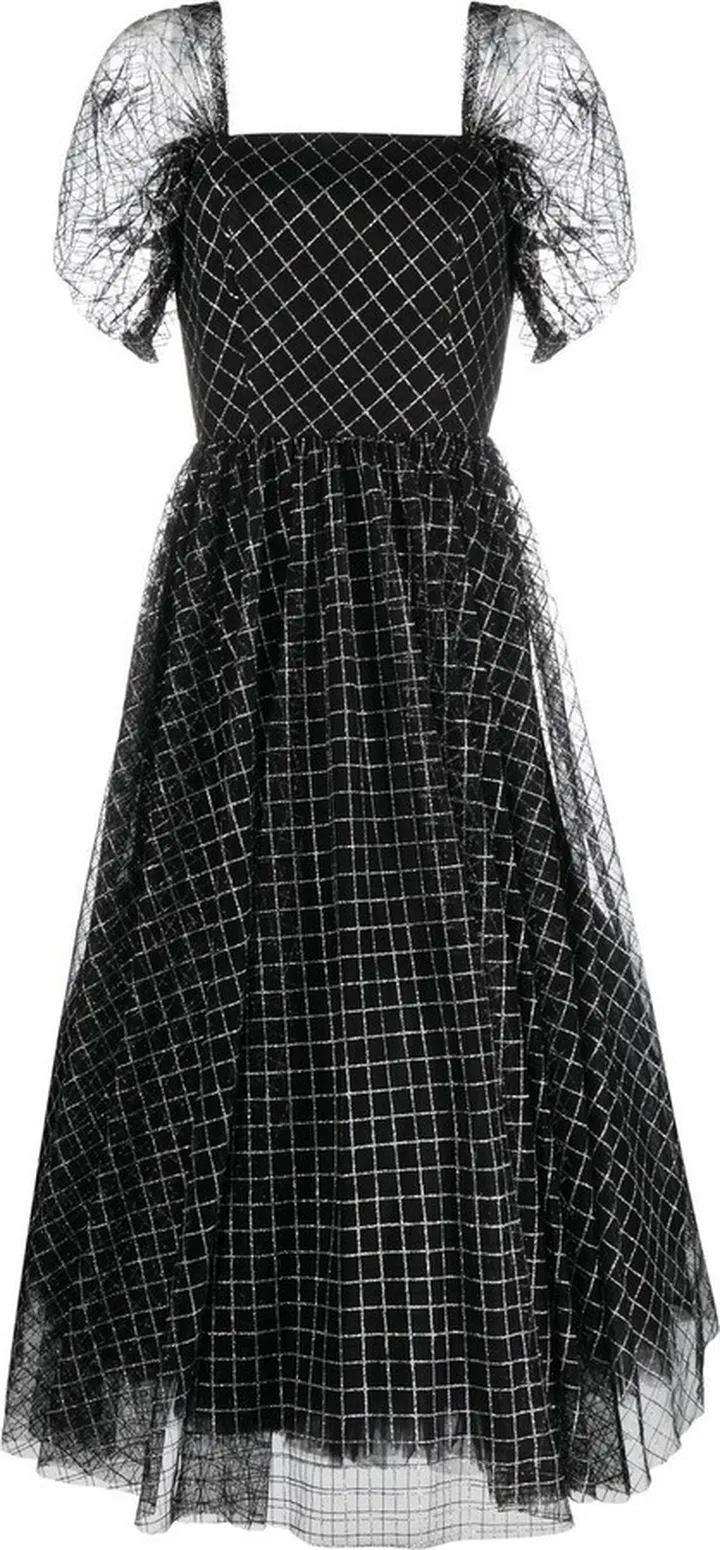Checked Midi Dress