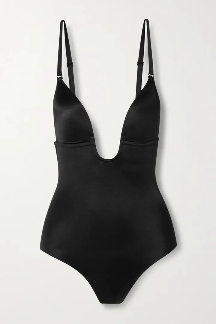 Spanx - Suit Your Fancy Stretch-jersey Thong Bodysuit - Black