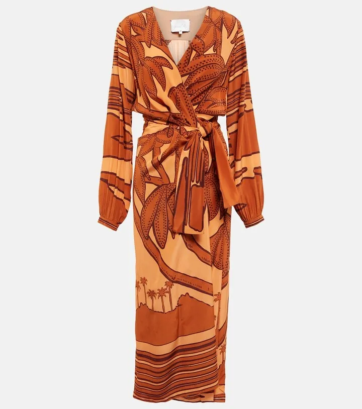 Silk crepe de chine maxi dress