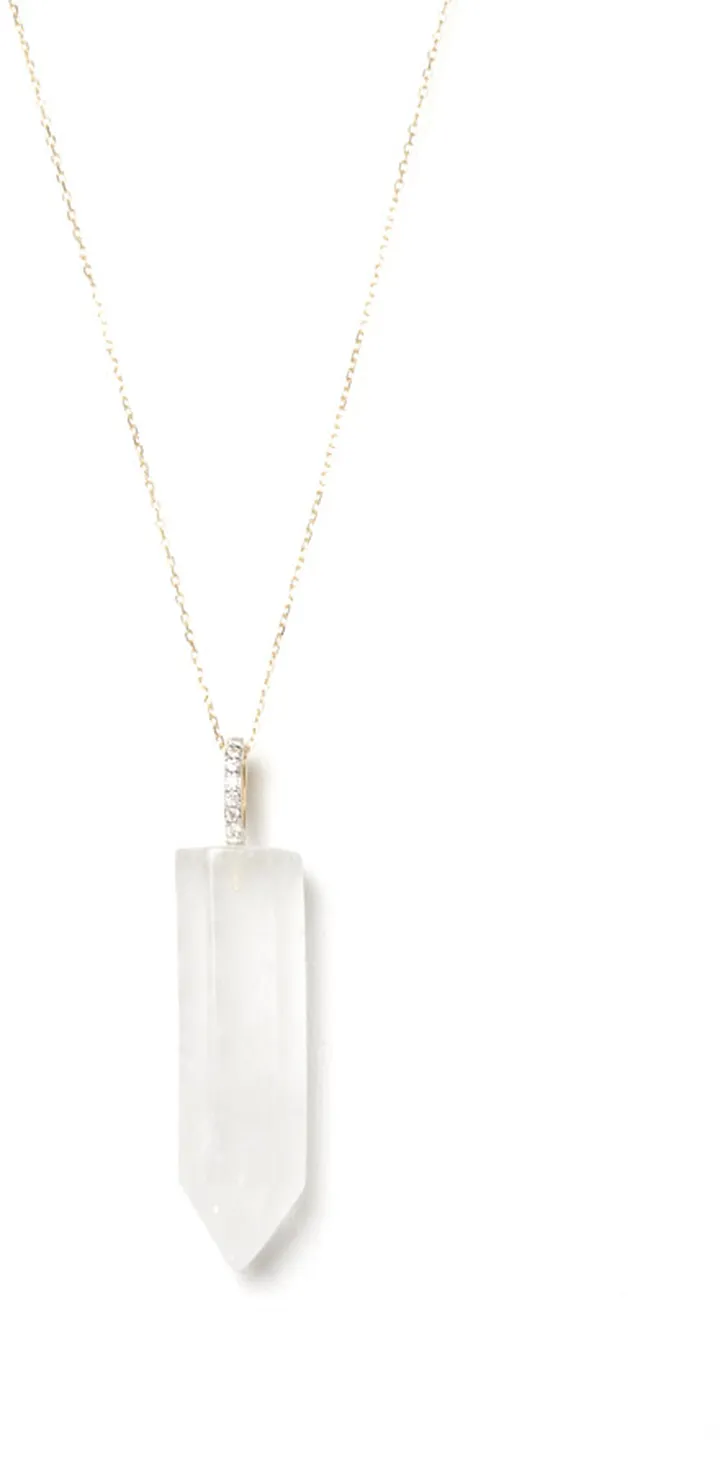Gold and Diamond Healing Crystal Necklace