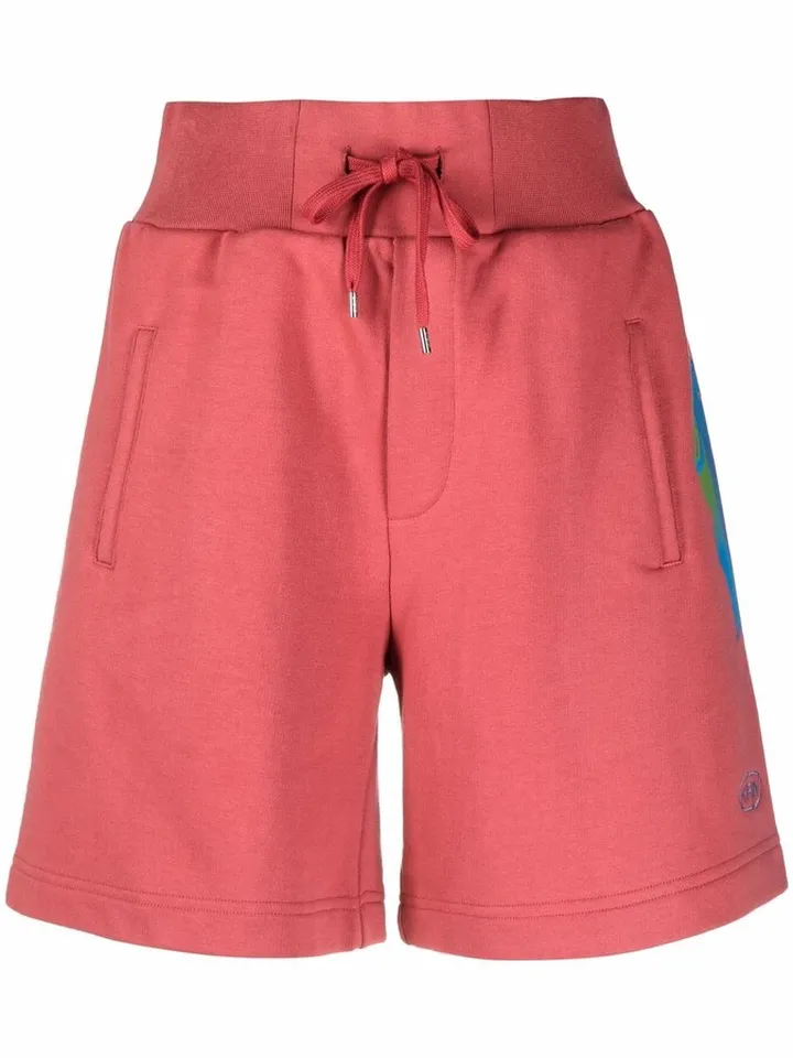 Graphic-Print Track Shorts