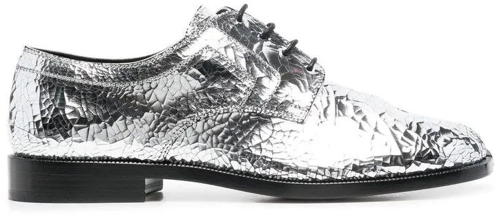 Tabi metallic lace-up shoes
