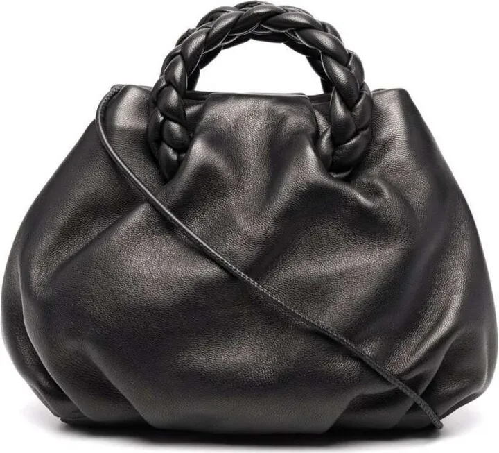 Woman's Bonbon Black Leather Handbag