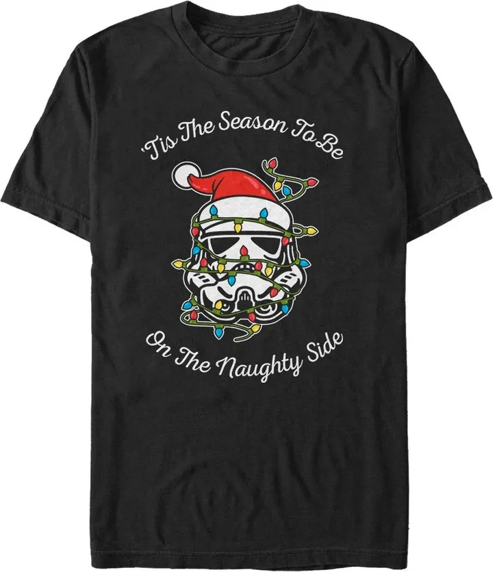 Men's Star Wars Christmas Stormtrooper Naughty Side T-Shirt - Black - 3X Large