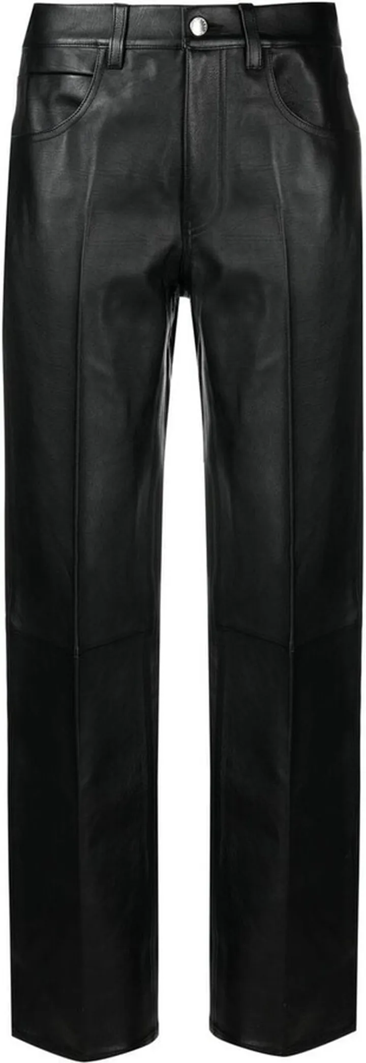 Leather Straight-Leg Trousers