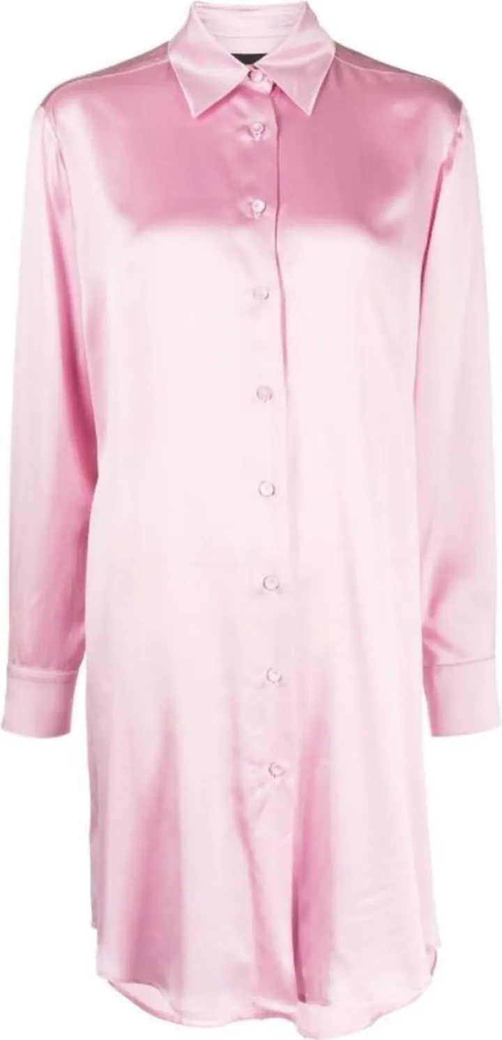 Cynthia Rowley - Silk Charmeuse Shirt Dress - Pink & Purple