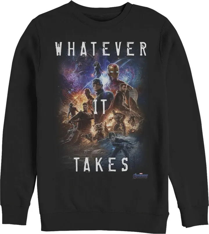 Men's Marvel Avengers: Endgame Whatever It Takes Poster Sweatshirt - Black - 3X Large