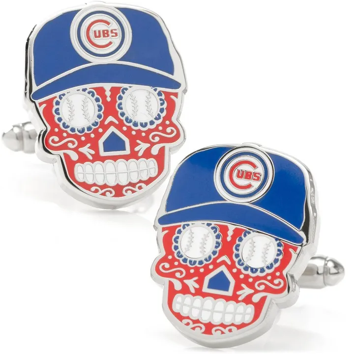 Chicago Cubs Sugar Skull Cuff Links