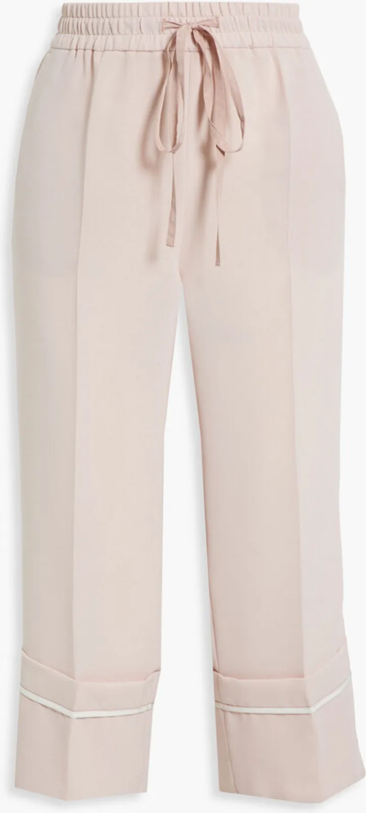 Cropped crepe straight-leg pants