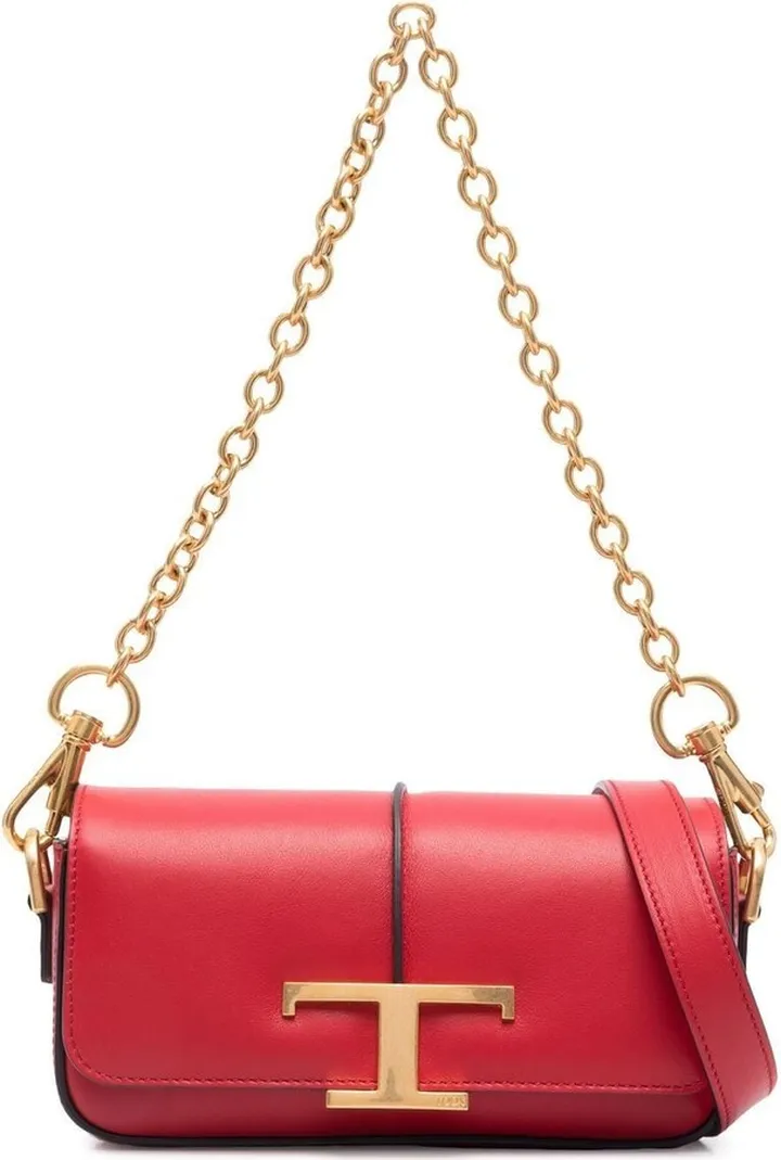 Logo-Plaque Leather Shoulder Bag