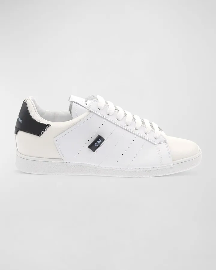 Men's Logo Leather Low-Top Sneakers