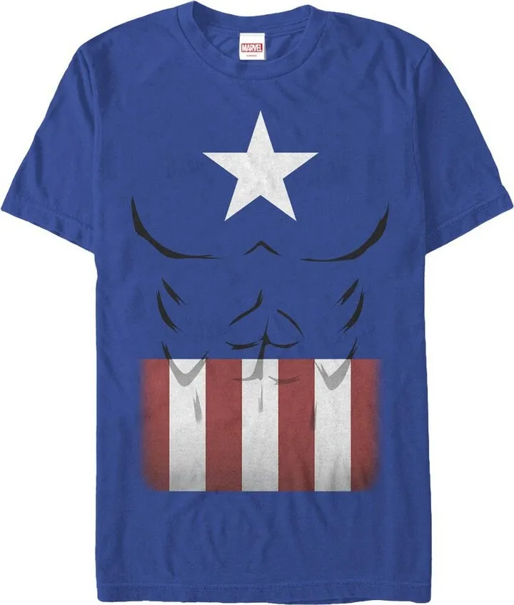 Men's Marvel Halloween Captain America Costume T-Shirt - Royal Blue - X Large