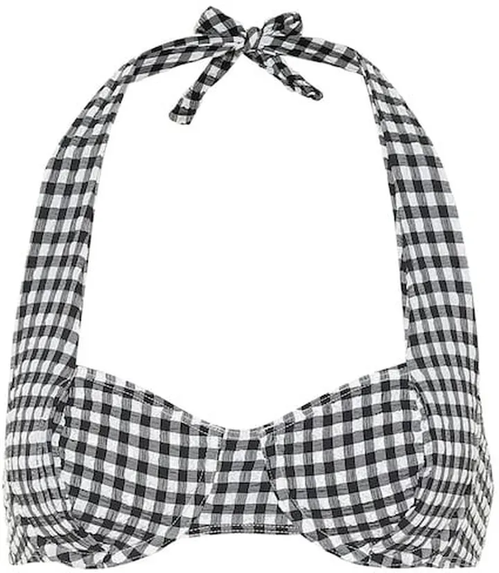 Lana gingham halterneck bikini top