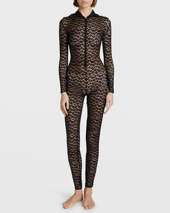 Sheer Leopard Catsuit