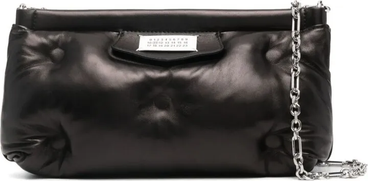 Black Glam Slam Red Carpet Leather Shoulder Bag