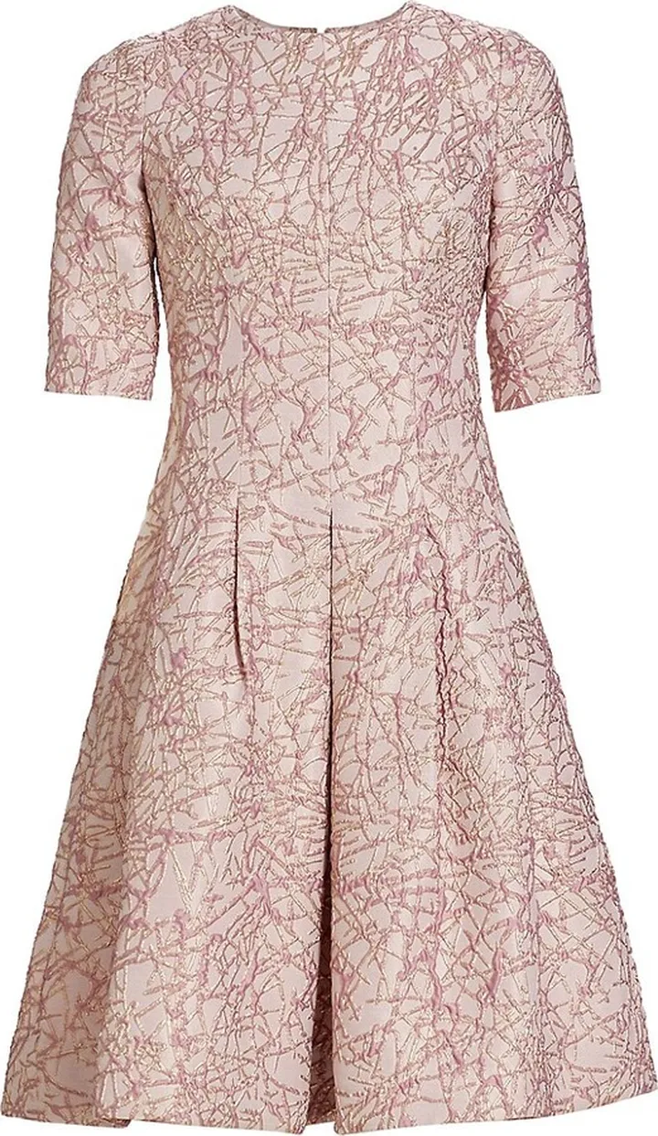Metallic Slash A-Line Cocktail Dress