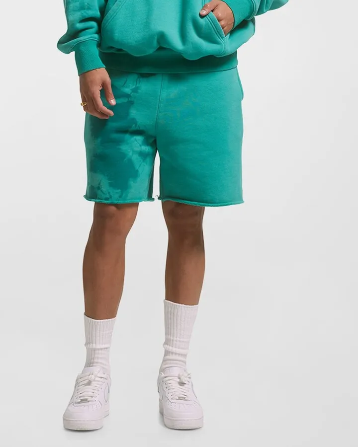 Men's Fleece Shorts with Tie-Dye Detail