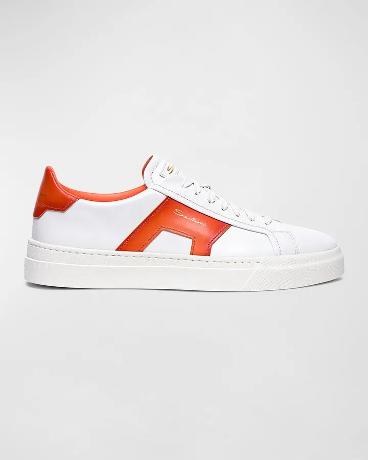 Men's DBS1 Leather Double Buckle Low-Top Sneakers