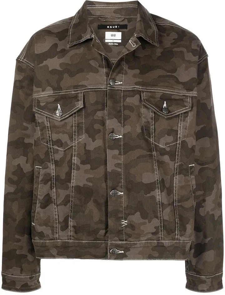 Camouflage-Print Denim Jacket