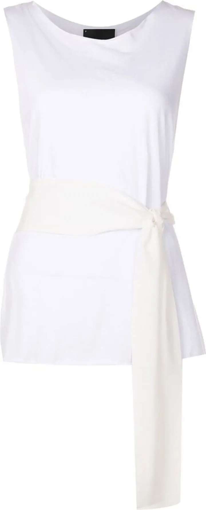 Tie-Belt Sleeveless Tunic Top