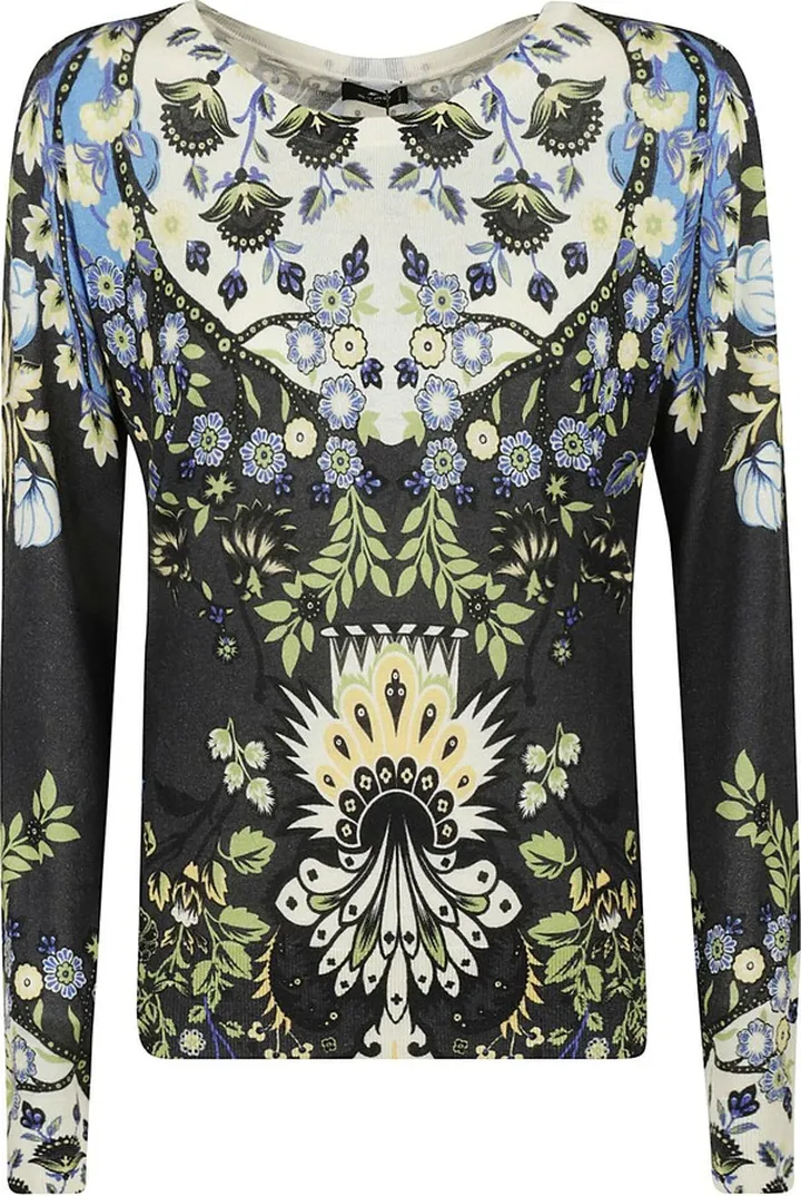 Printed Long-sleeve Blouse