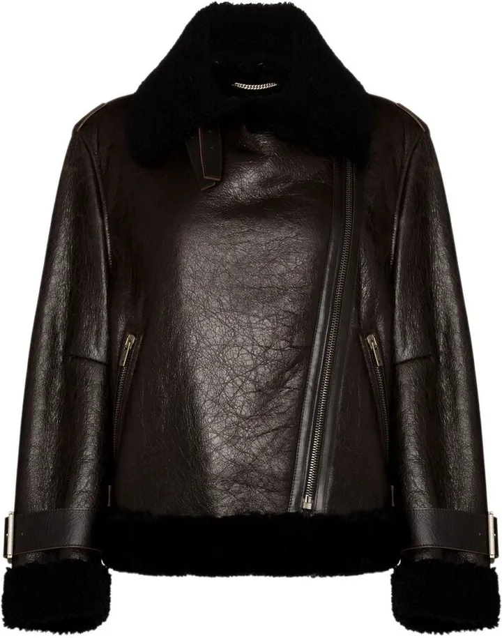 Shearling-Trim Aviator Jacket