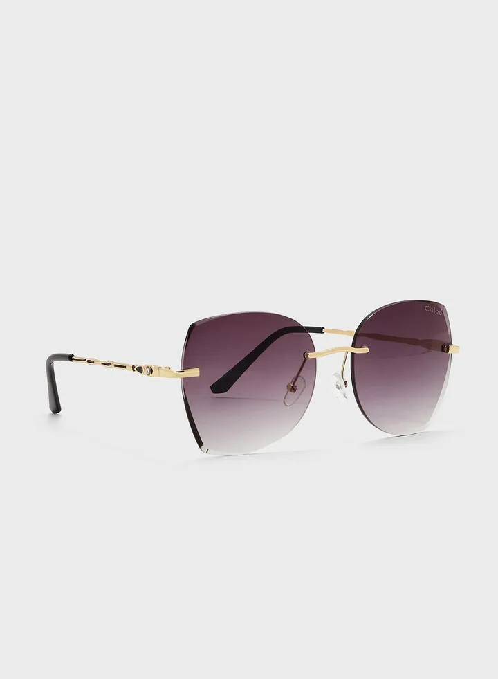 Oversized Rimless Sunglasses