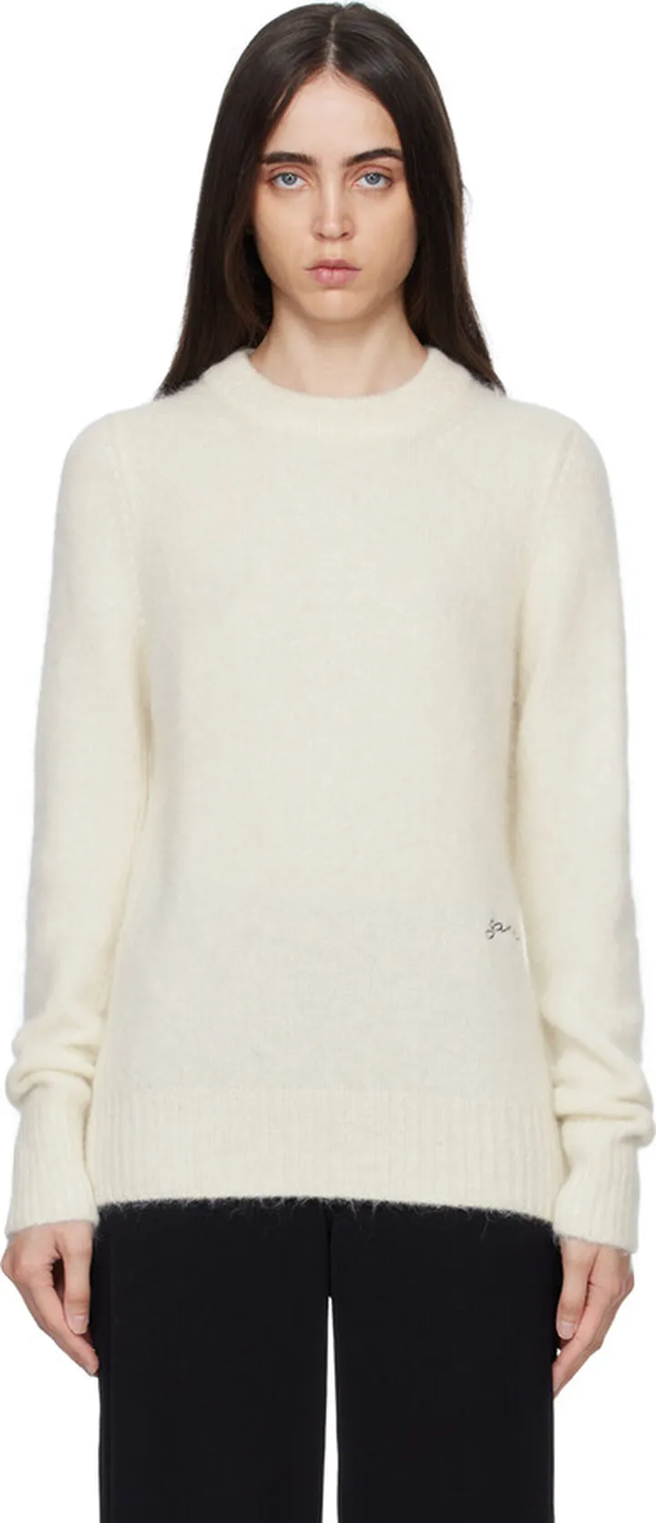 GANNI Off-White Brushed Turtleneck