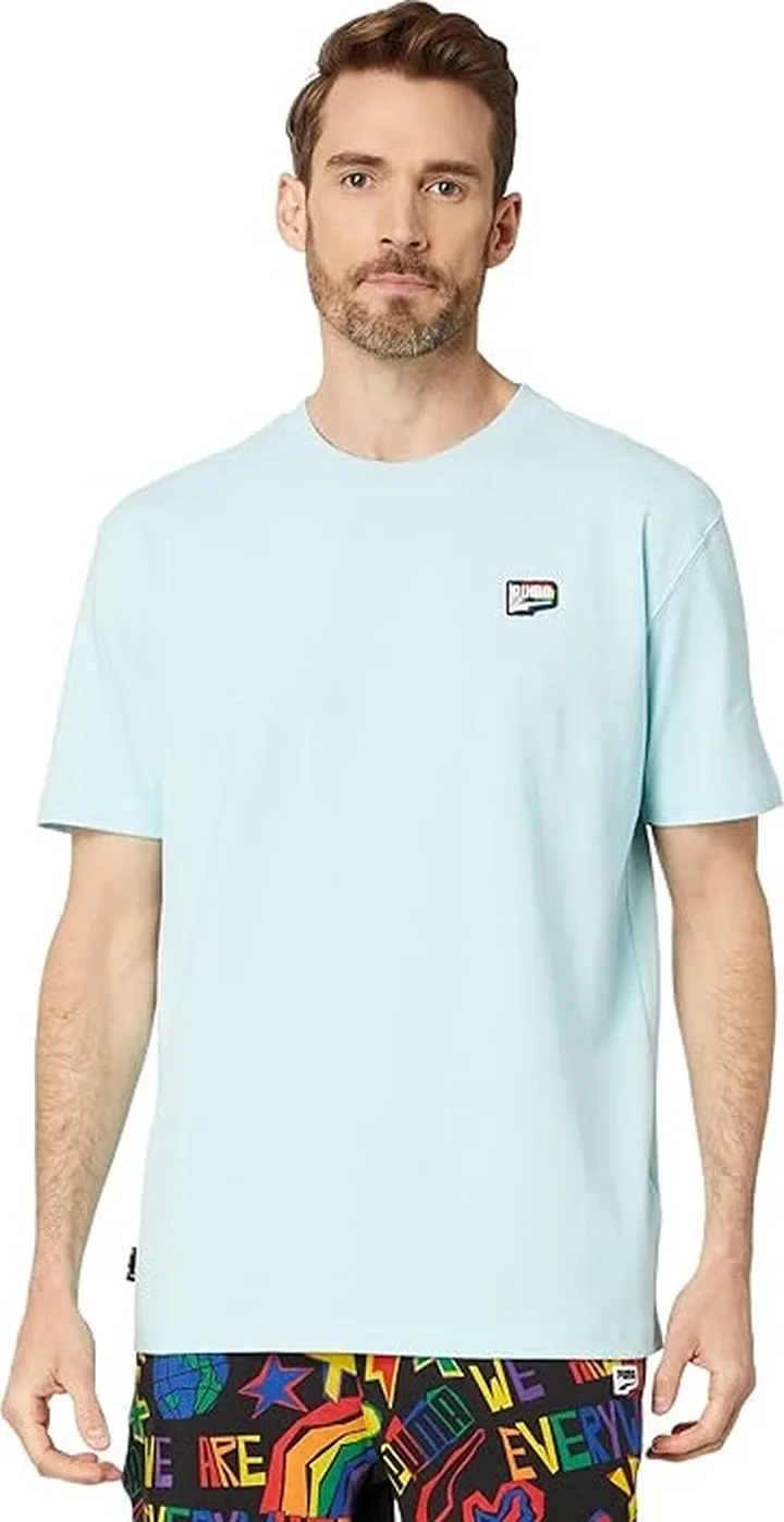 PUMA Downtown Pride Tee (Light Aqua) Men's Clothing