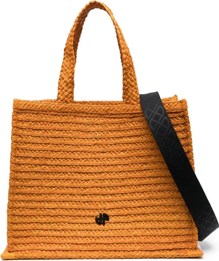 JP raffia tote bag