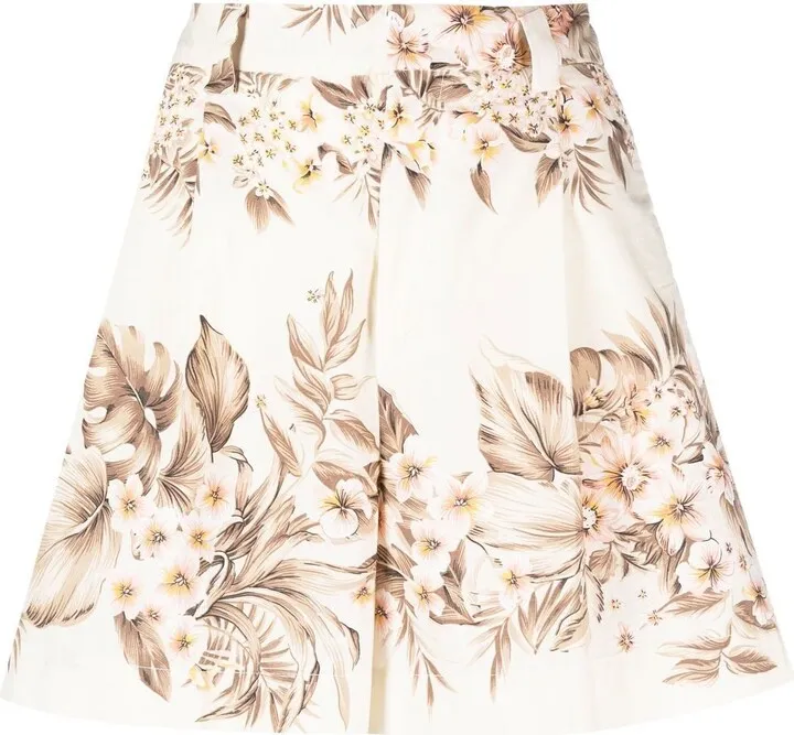 Floral-Print Detail Shorts