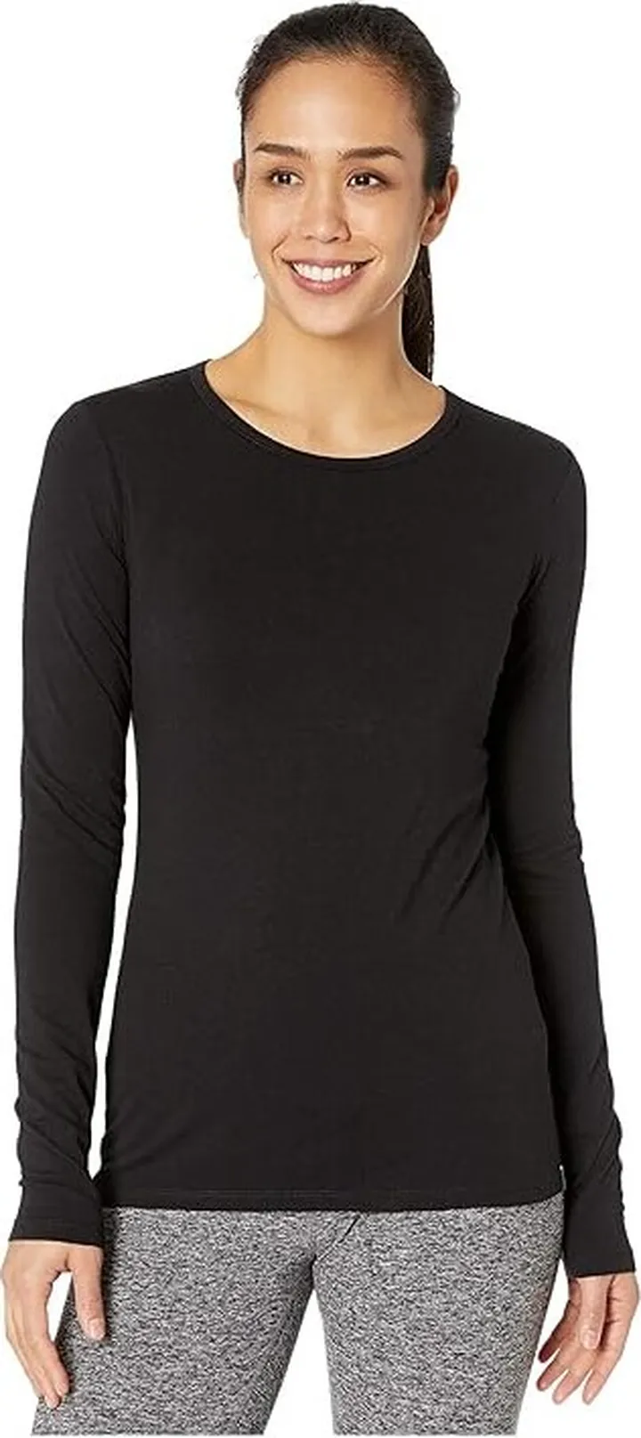 tasc Performance Nola II Long Sleeve Crew Neck Tee (Black) Women's Clothing
