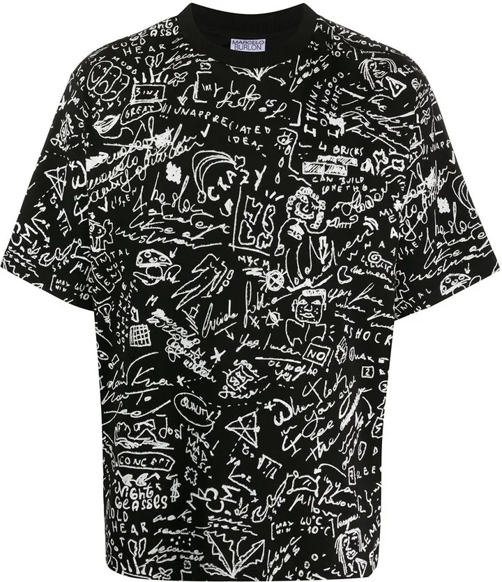 doodle print T-shirt