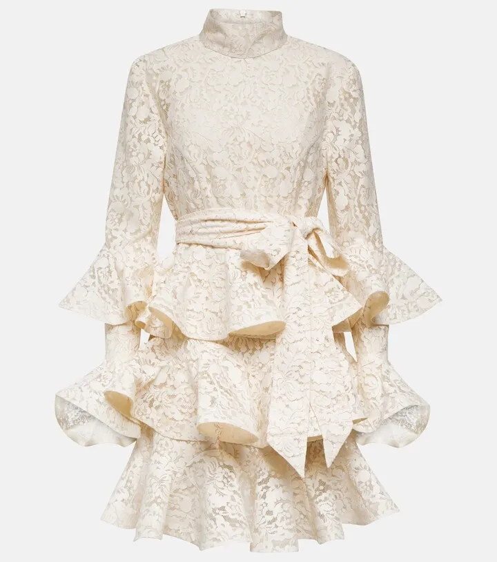 Tama tiered lace minidress