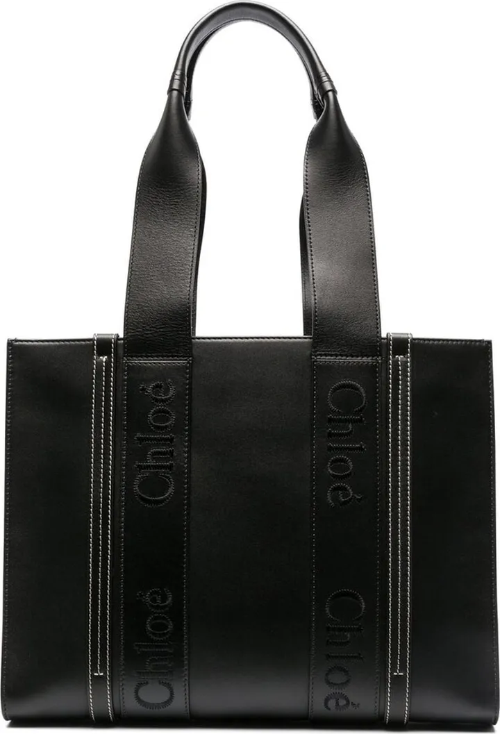 Woody medium leather tote bag