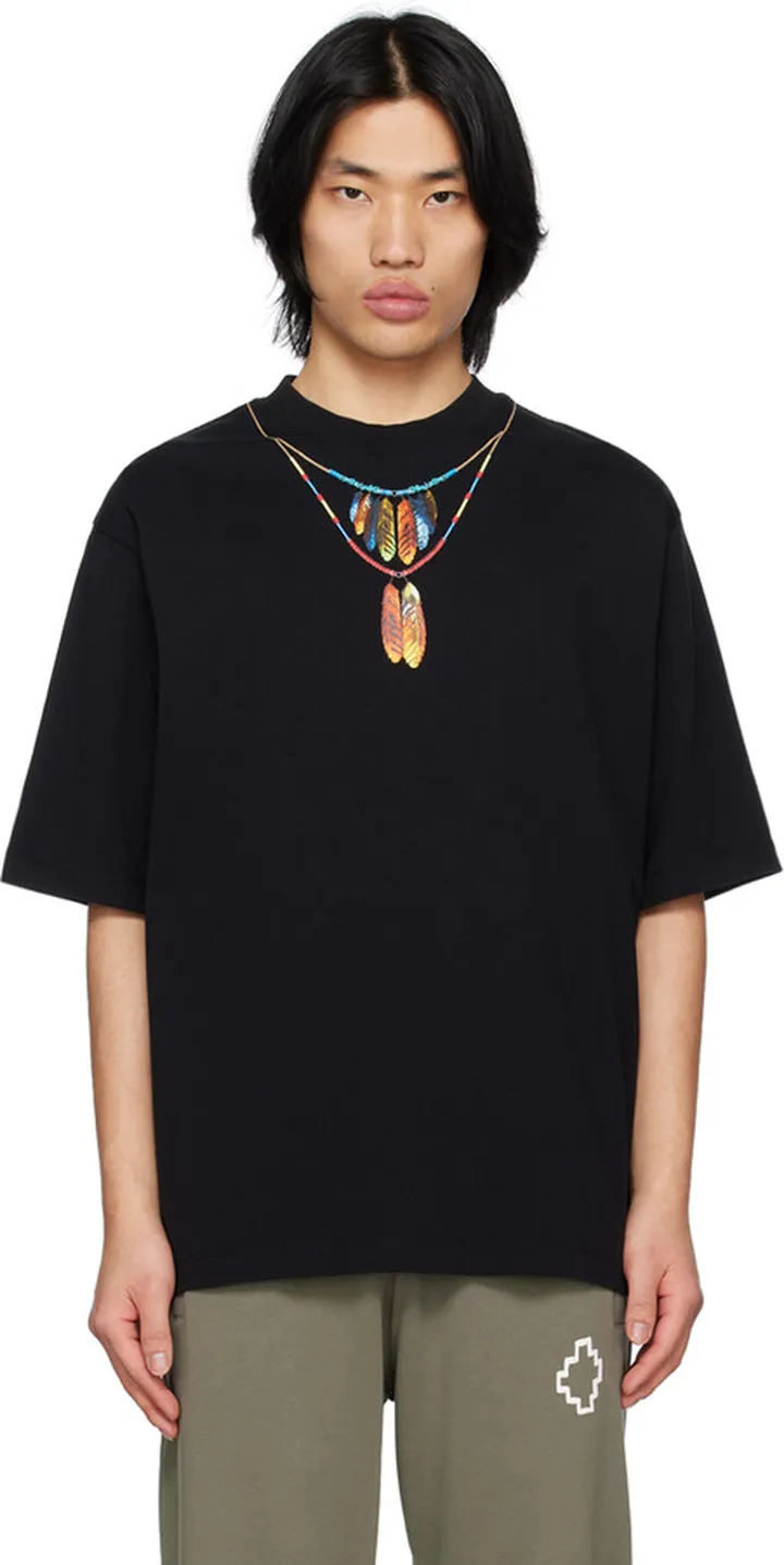 Marcelo Burlon County of Milan Black Graphic T-Shirt