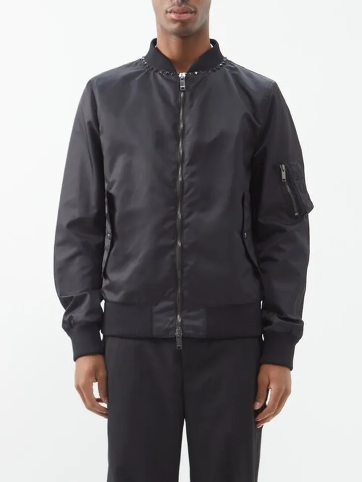 Rockstud Nylon Bomber Jacket