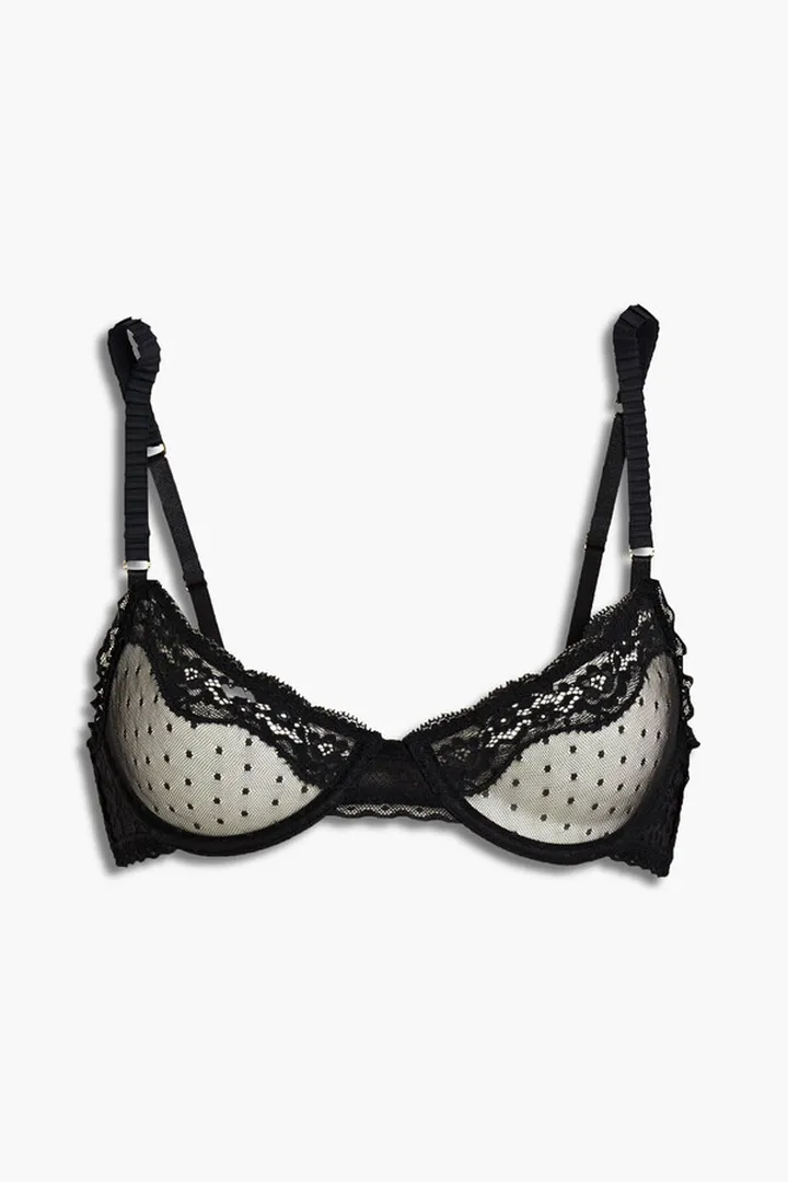 Layla Gleaming point d'esprit and lace underwired bra