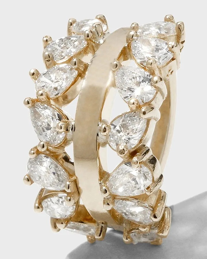 14k Yellow Gold Diamond Ear Cuff
