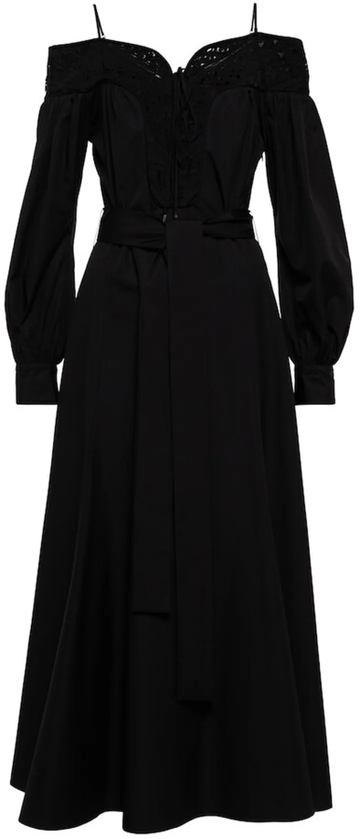 Elias lace-trimmed cotton midi dress